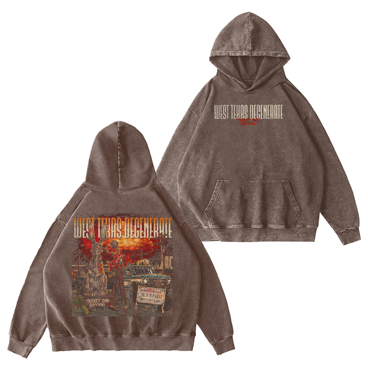 West Texas Degenerate Treaty Oak Revival Washed Unisex Hoodie
