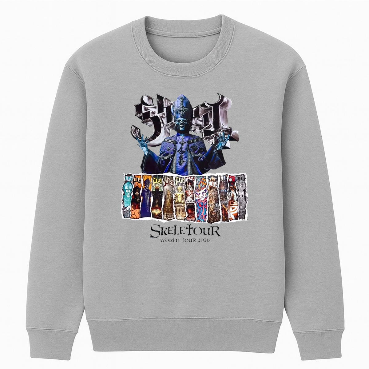 Ghost Skeletour World Tour 2026 Unisex Cotton Creneck Sweatshirt