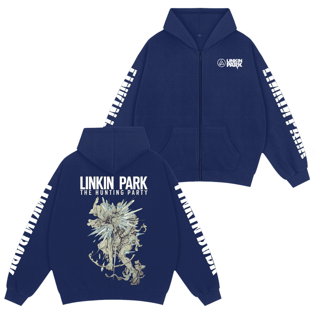 Linkin Park Unisex Cotton Zip Up Hoodie