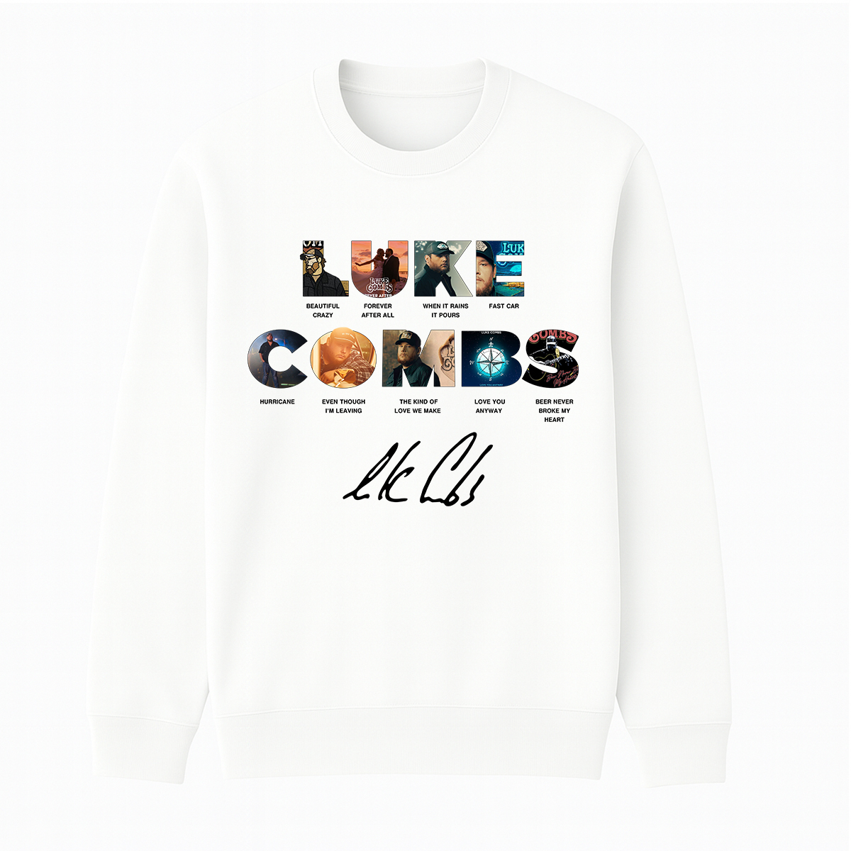Luke Combs Unisex Cotton Creneck Sweatshirt