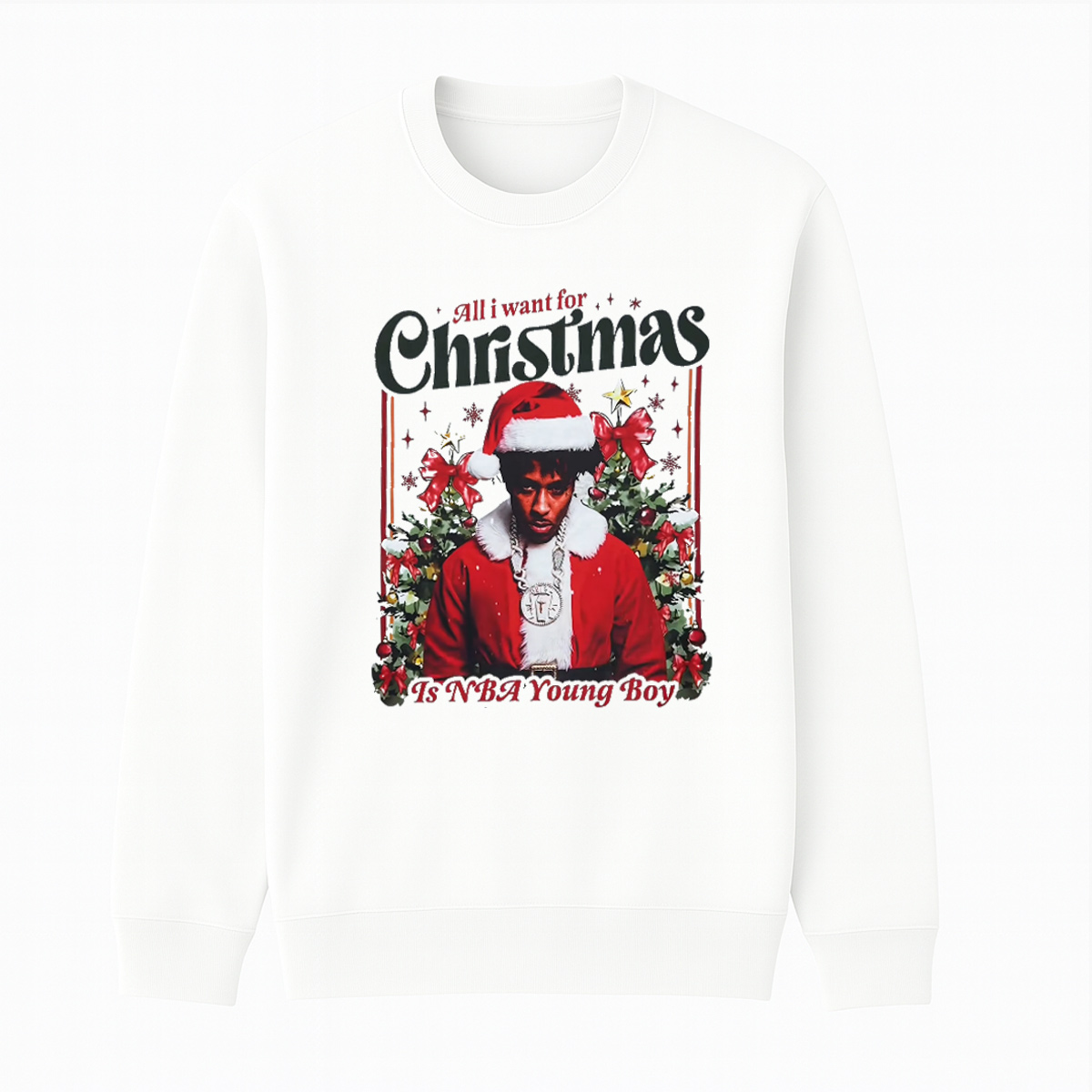 Christmas Is NBA Youngboy Unisex Cotton Creneck Sweatshirt