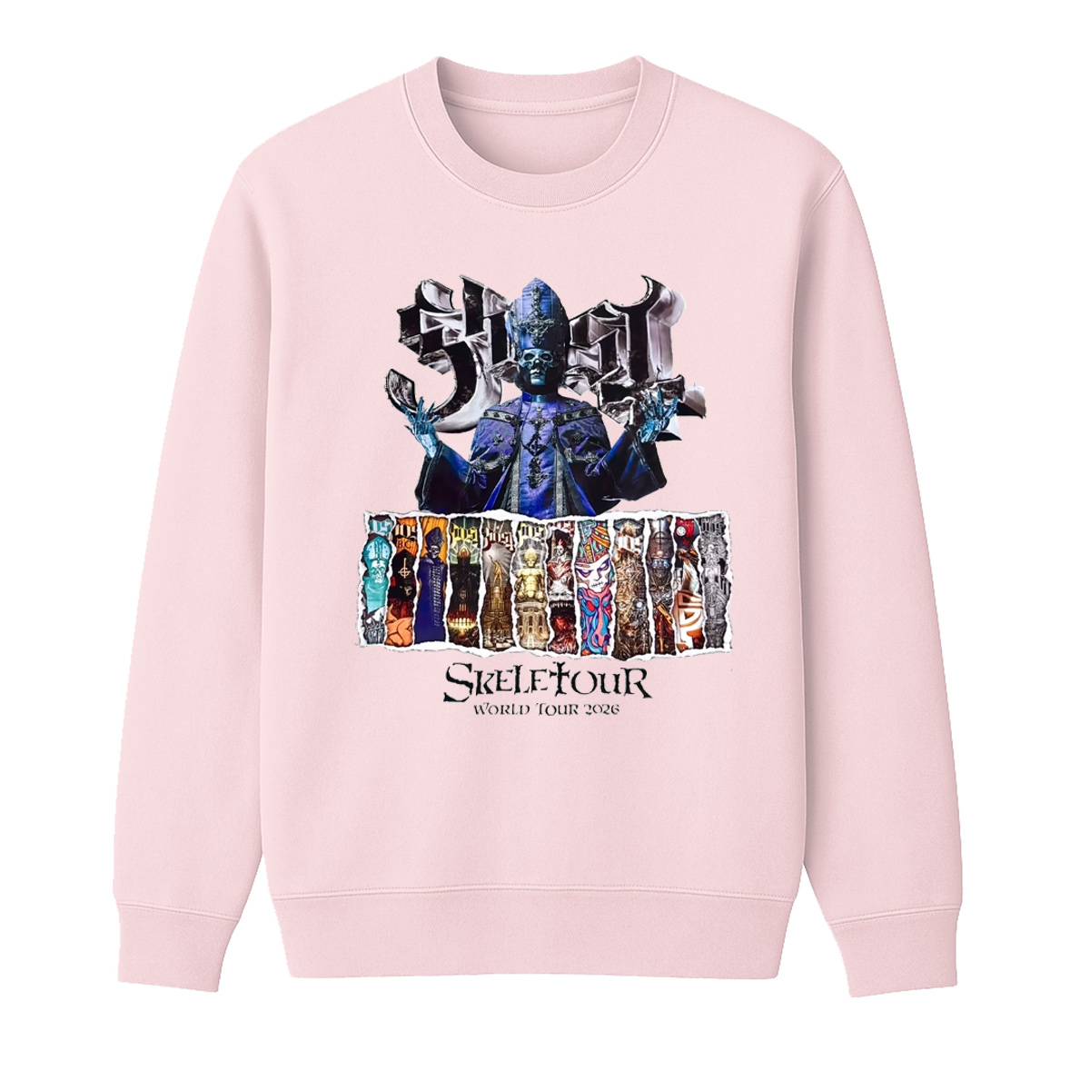 Ghost Skeletour World Tour 2026 Unisex Cotton Creneck Sweatshirt