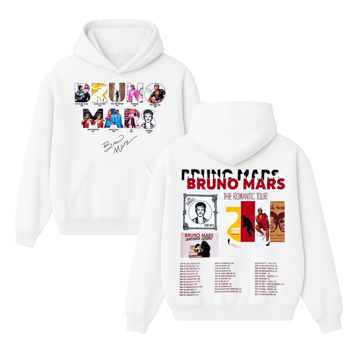 The Romantic Tour Bruno Mars Unisex Cotton Hoodie