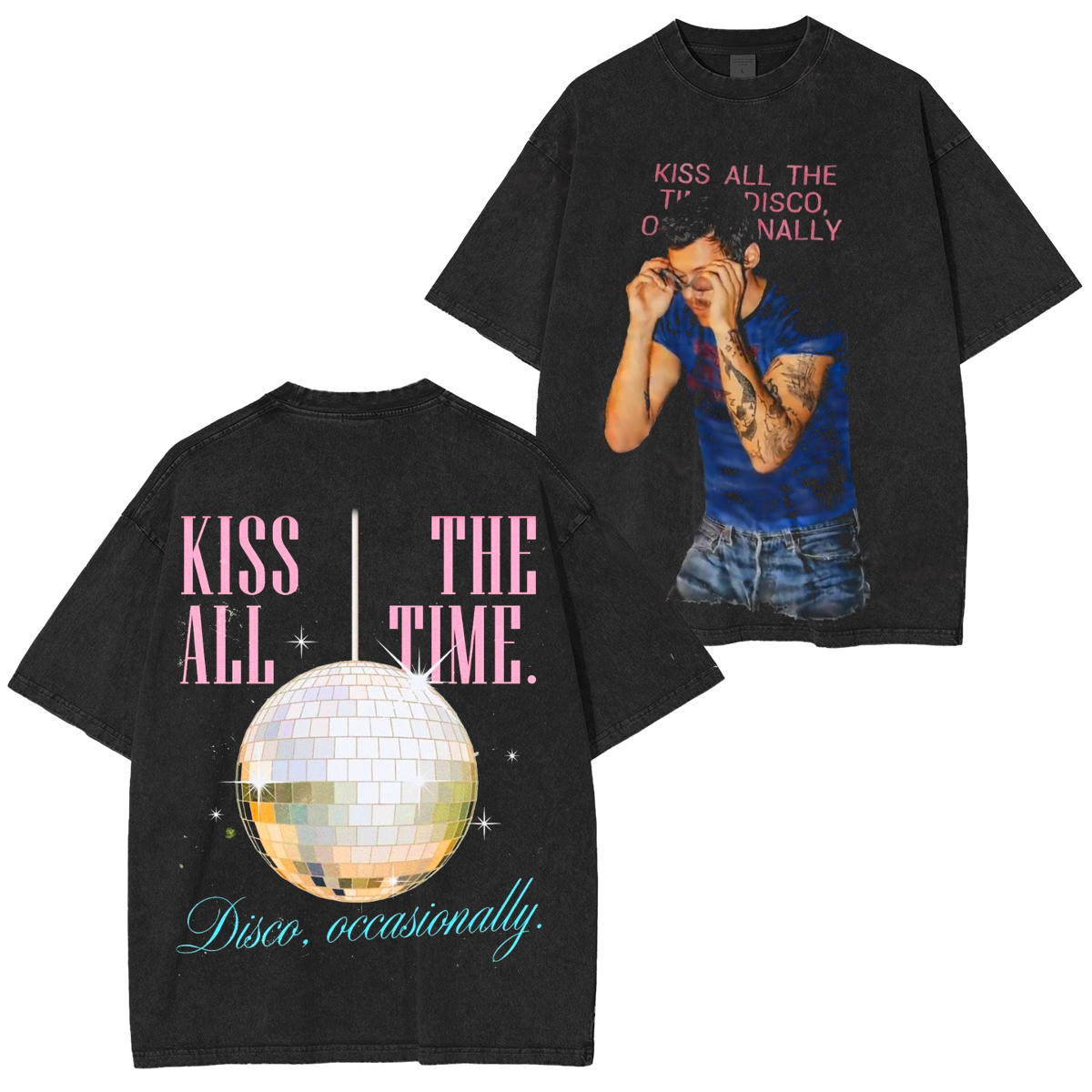 Kiss All The Time Washed Unisex T-Shirt