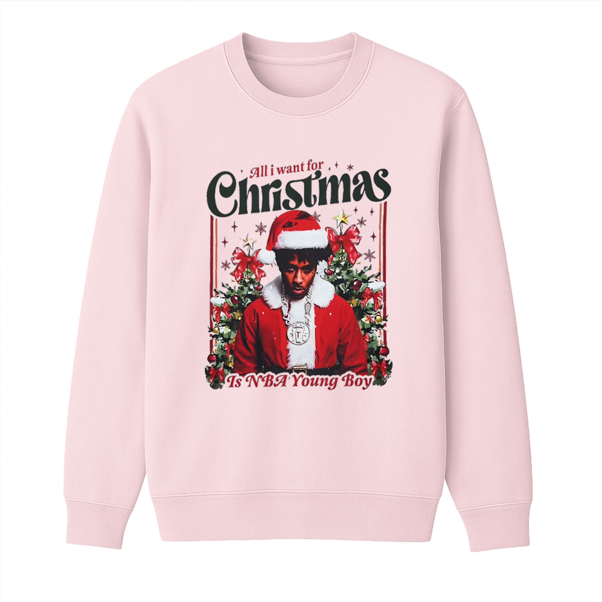 Christmas Is NBA Youngboy Unisex Cotton Creneck Sweatshirt