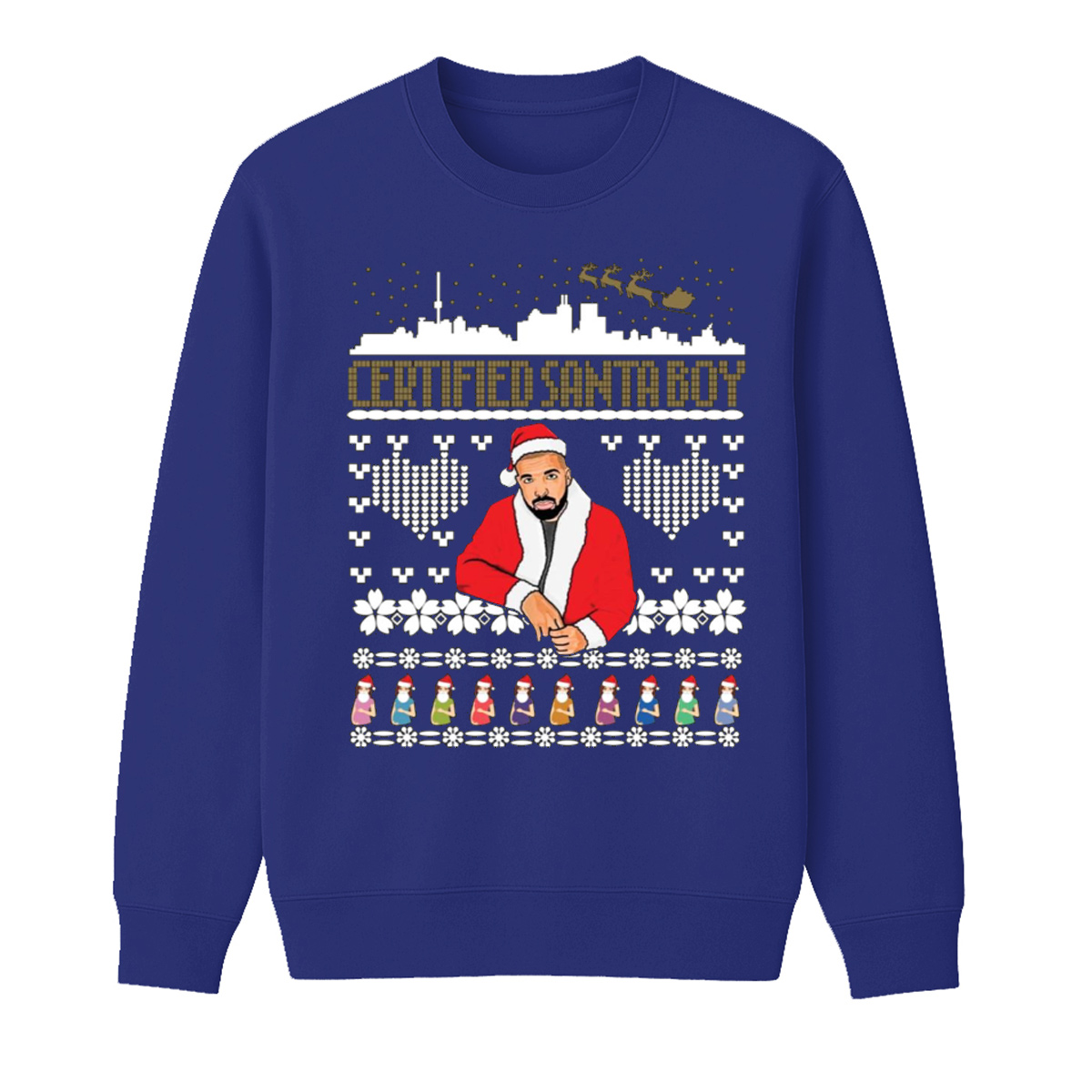 Certified Santa Boy Unisex Cotton Creneck Sweatshirt
