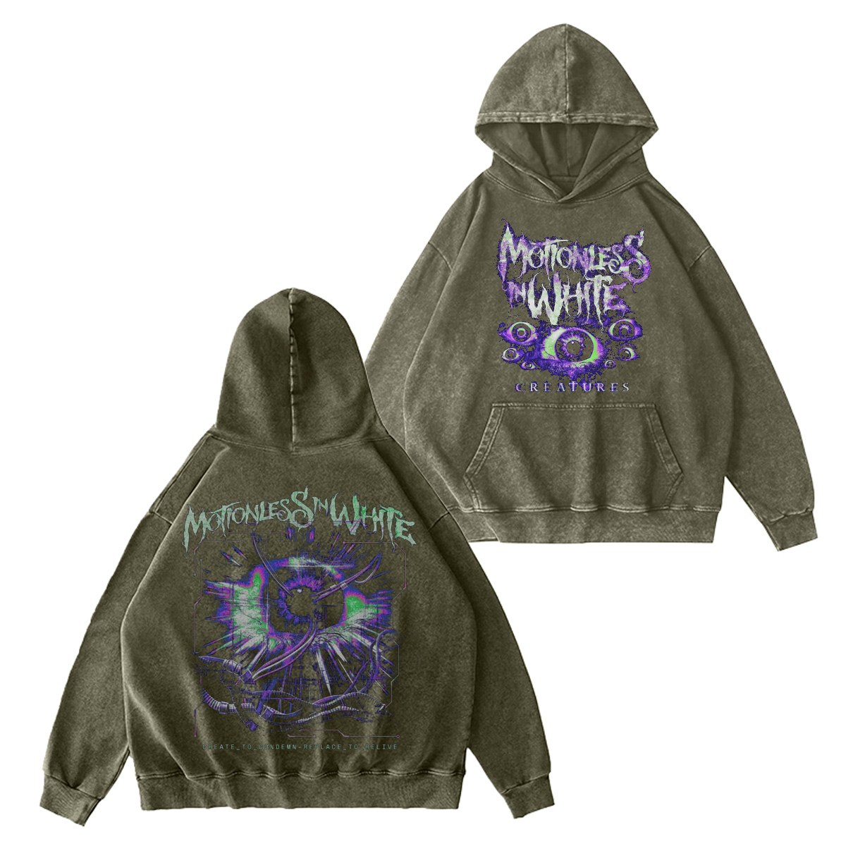 Motionless in White Unisex Washed Hoodie