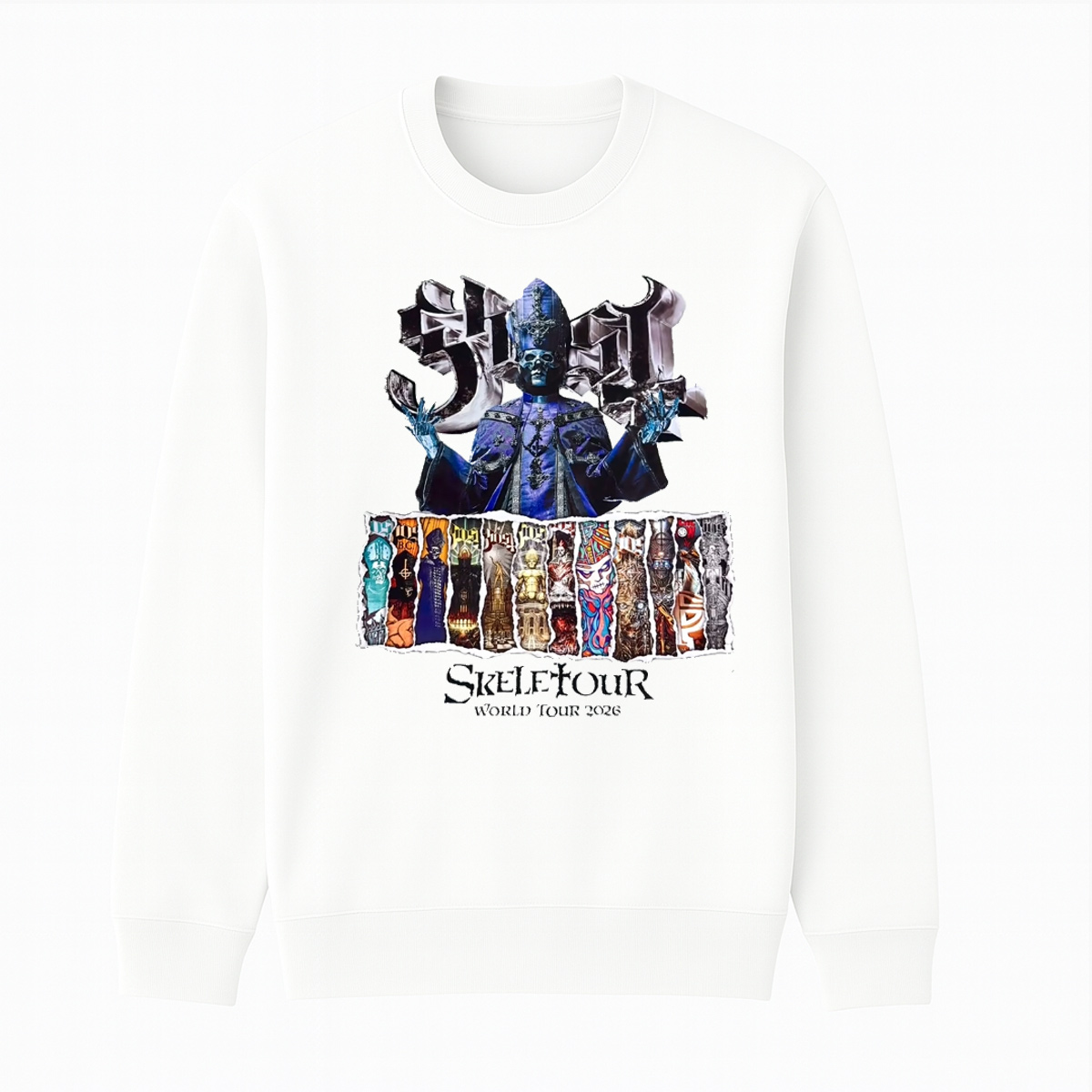 Ghost Skeletour World Tour 2026 Unisex Cotton Creneck Sweatshirt