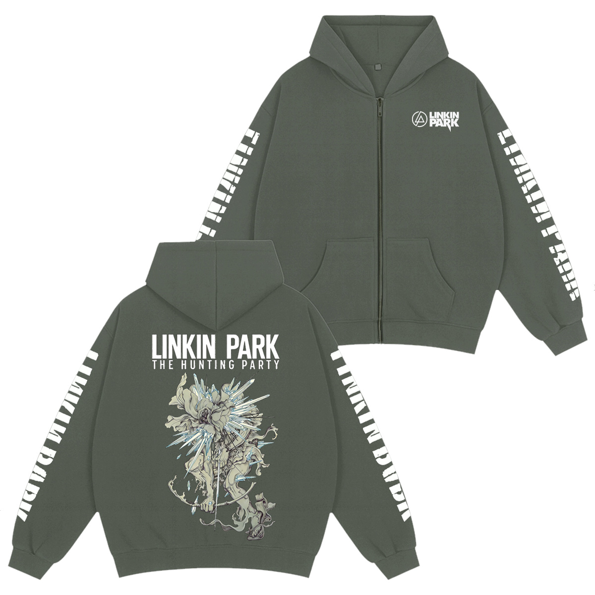 Linkin Park Unisex Cotton Zip Up Hoodie
