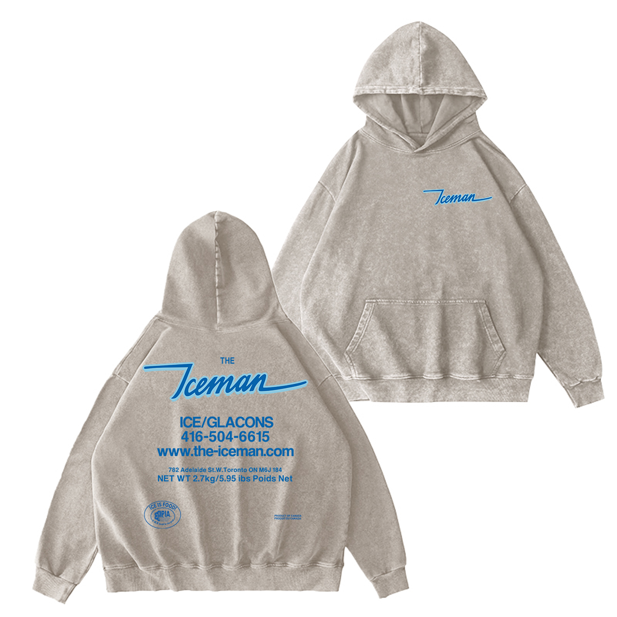 Iceman Washed Unisex Hoodie