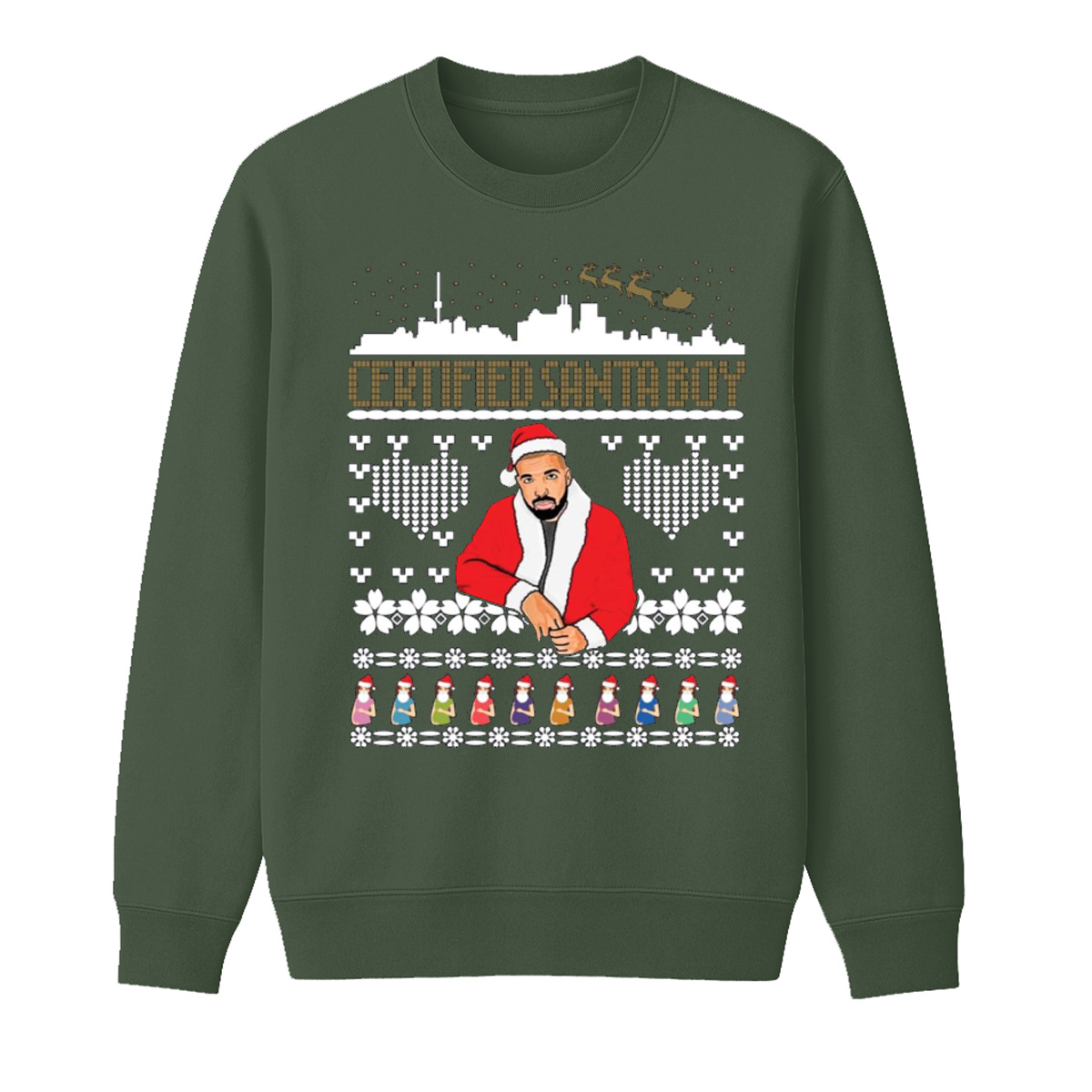 Certified Santa Boy Unisex Cotton Creneck Sweatshirt