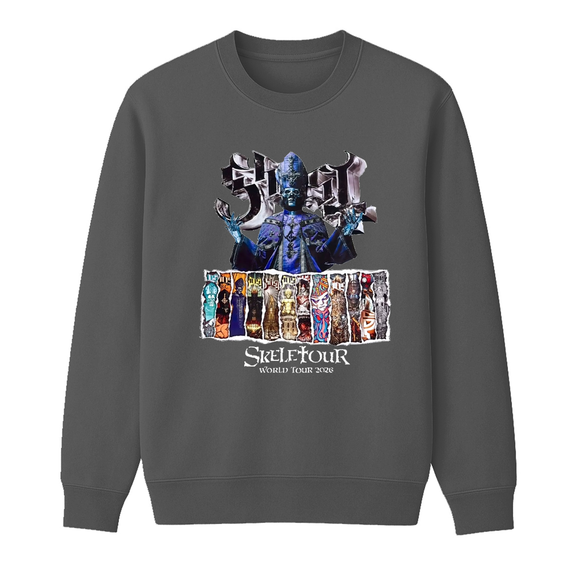 Ghost Skeletour World Tour 2026 Unisex Cotton Creneck Sweatshirt