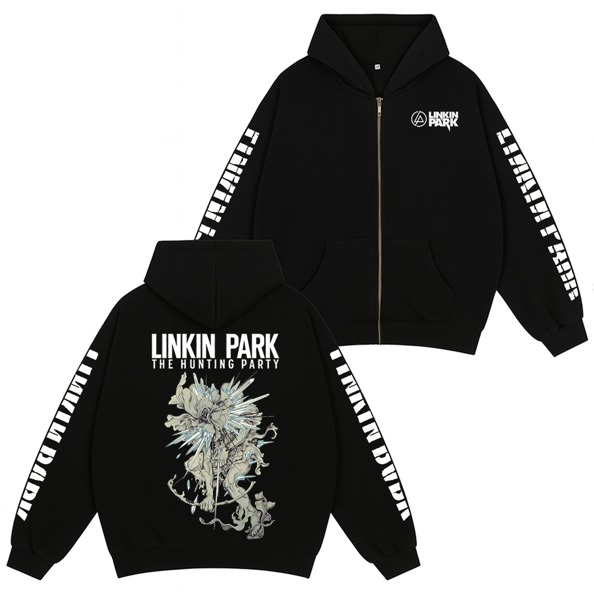 Linkin Park Unisex Cotton Zip Up Hoodie