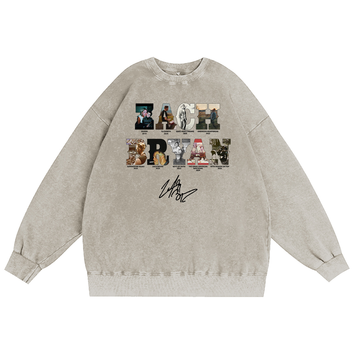 Zach Bryan Unisex Washed Crewneck Sweatshirt