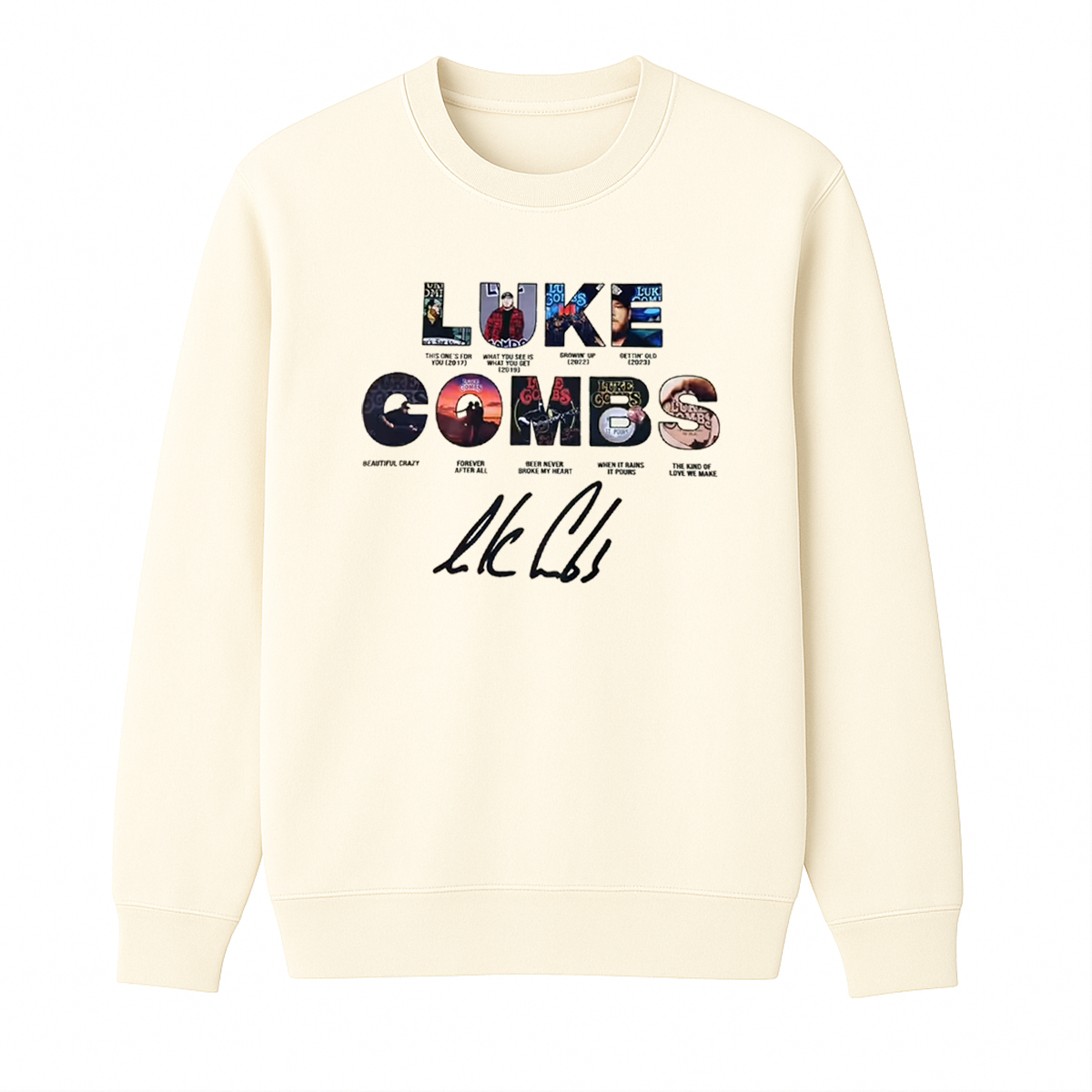 Luke Combs Unisex Cotton Creneck Sweatshirt