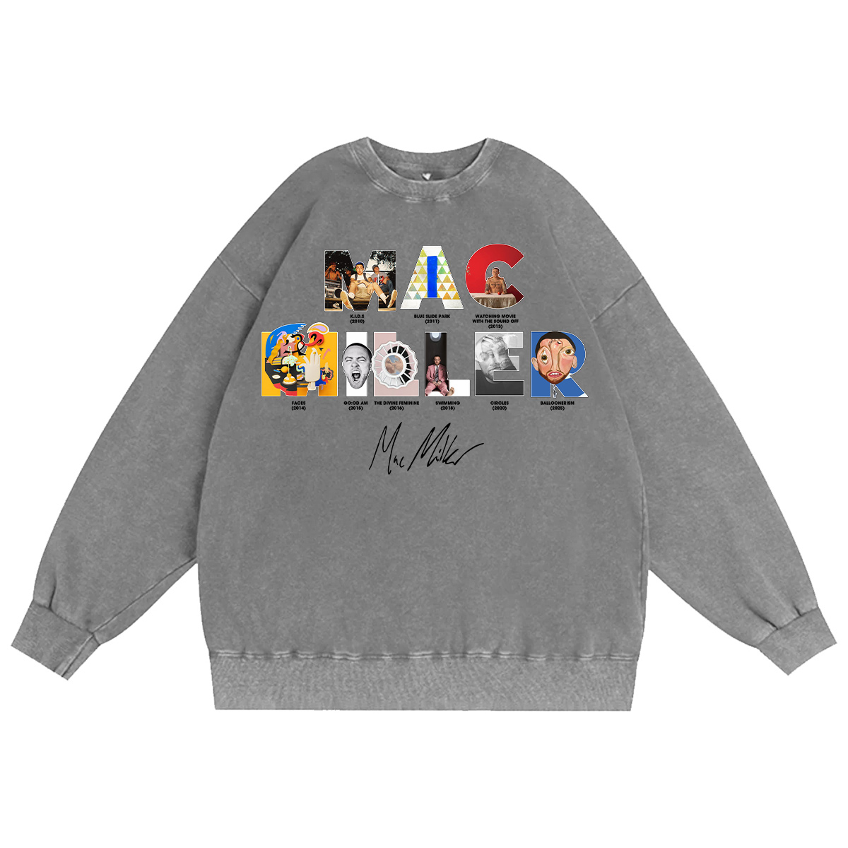 Mac Miller Unisex Washed Crewneck Sweatshirt