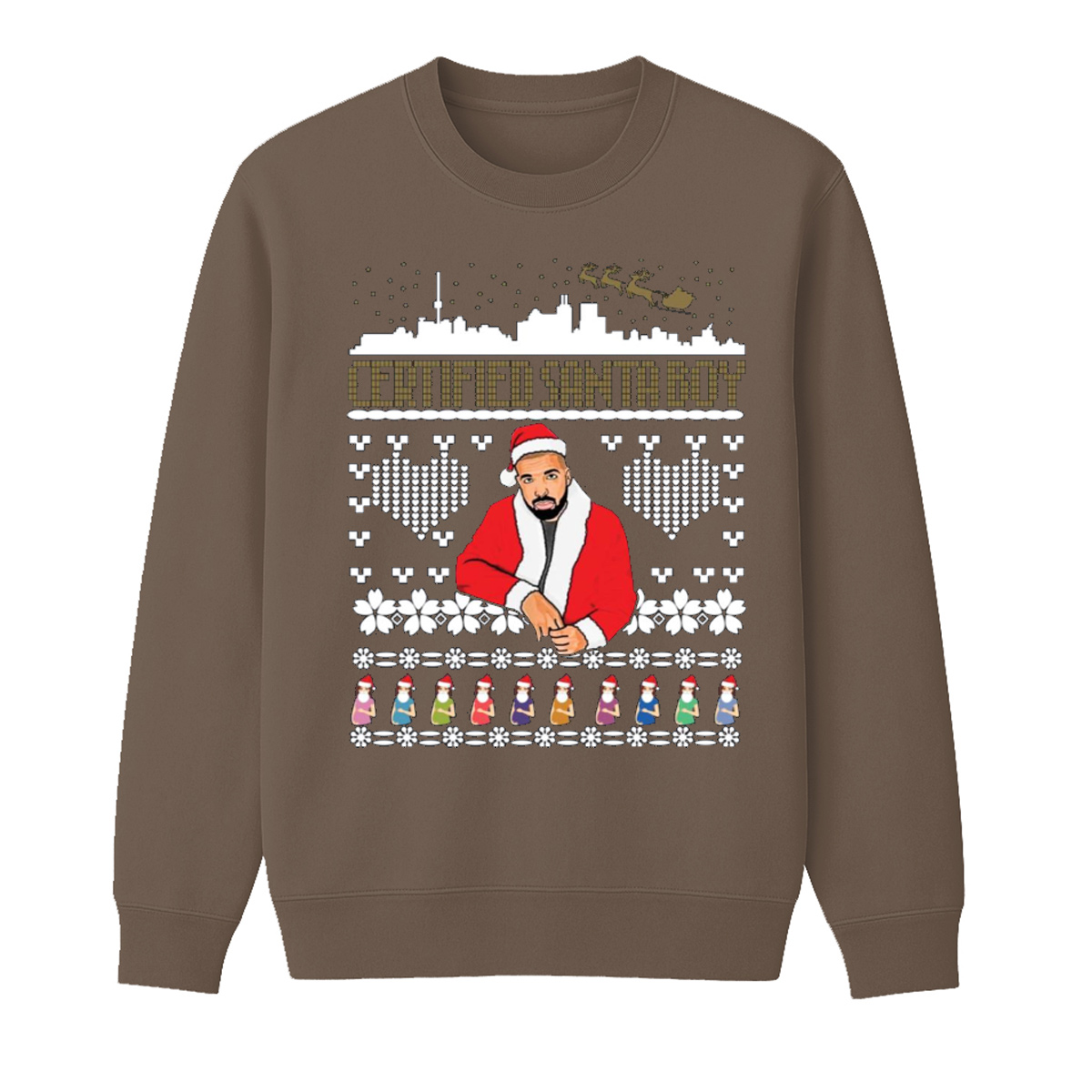 Certified Santa Boy Unisex Cotton Creneck Sweatshirt