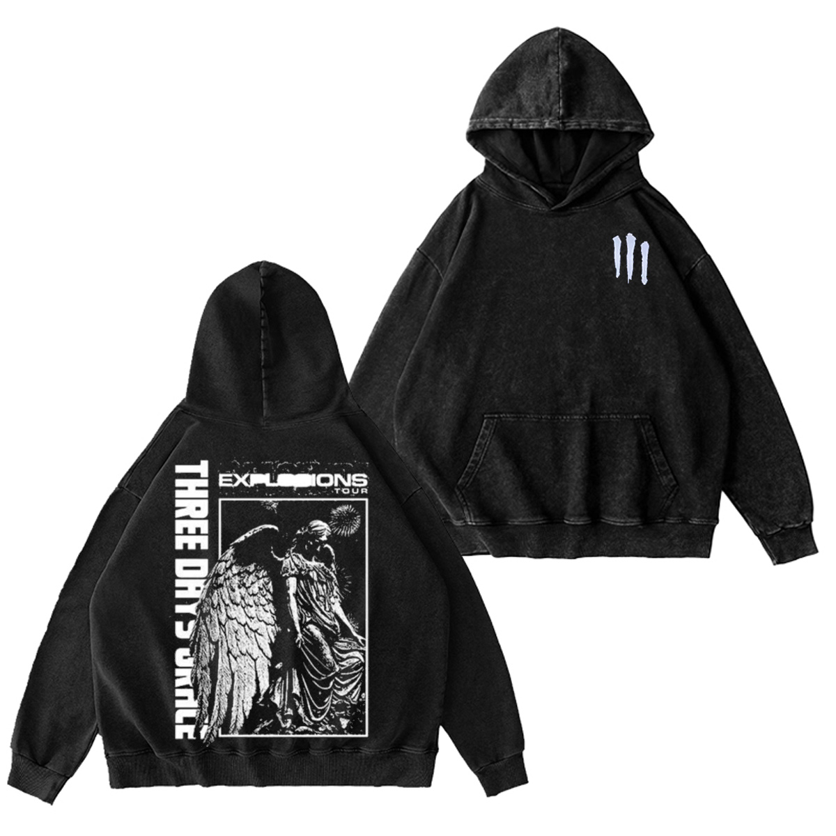 Three Days Grace Unisex Washed Hoodie