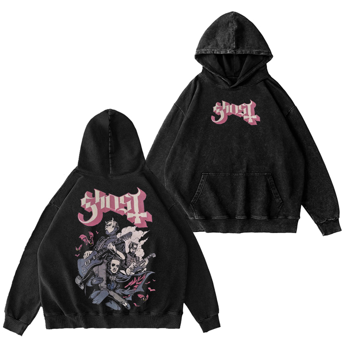 Ghost Unisex Washed Hoodie