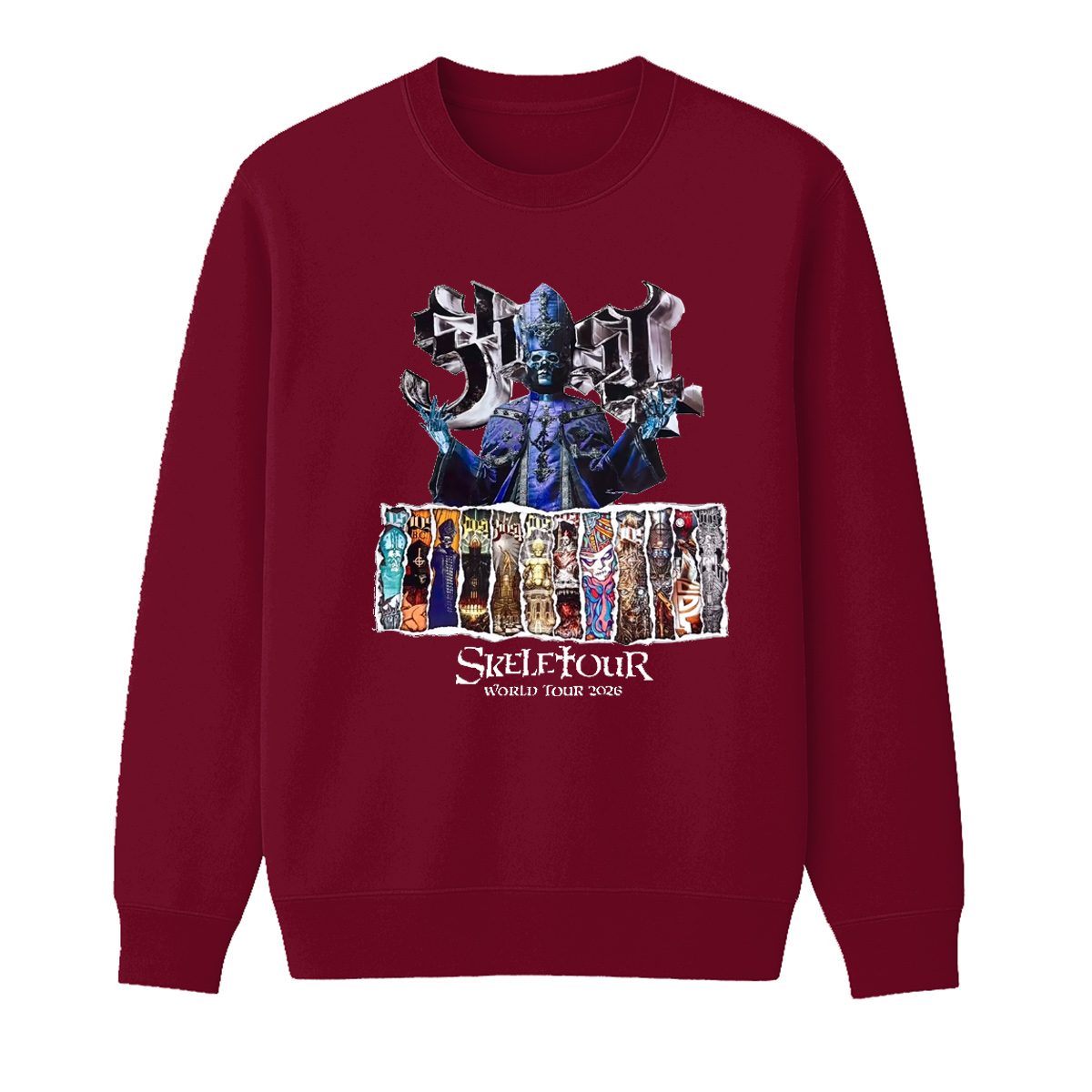 Ghost Skeletour World Tour 2026 Unisex Cotton Creneck Sweatshirt