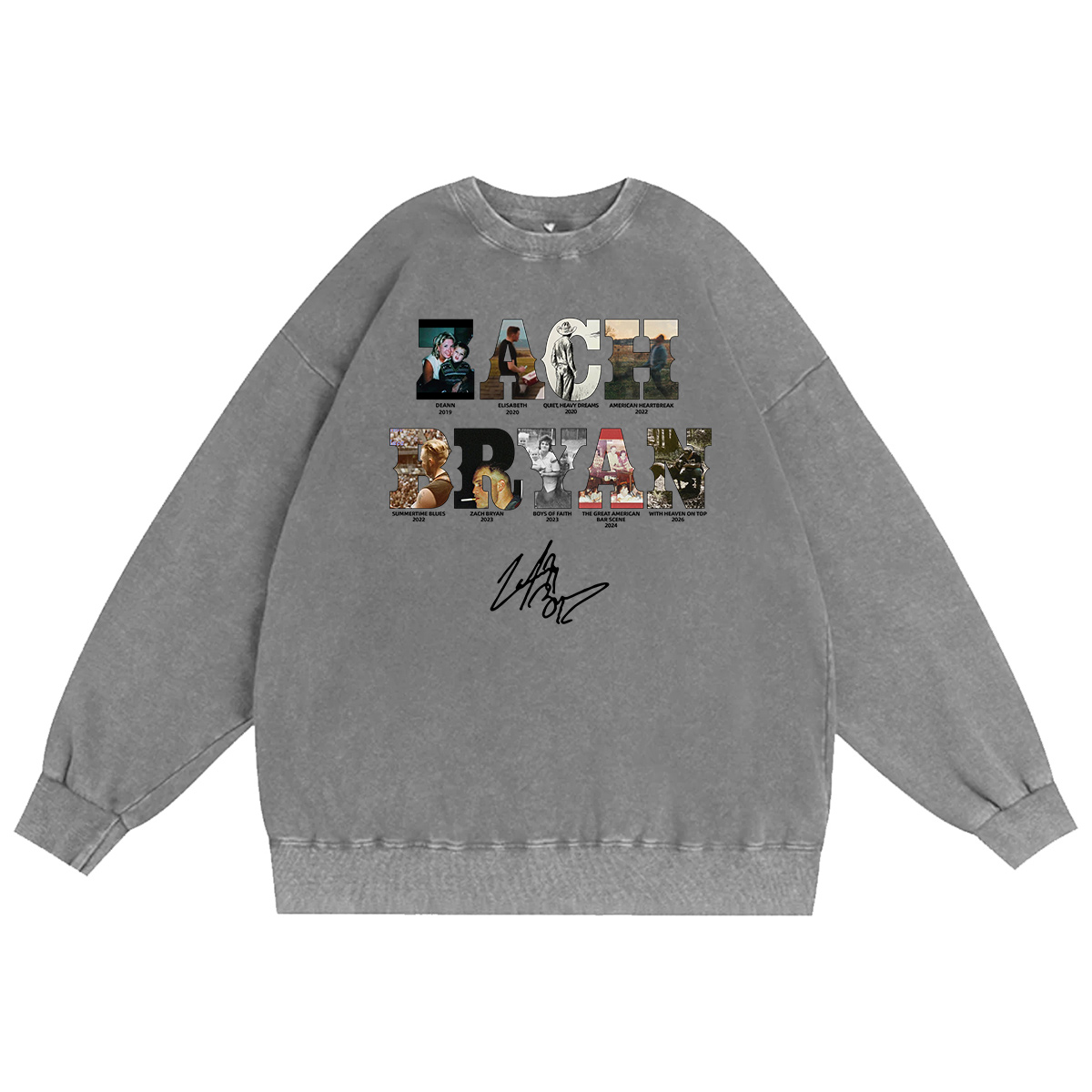 Zach Bryan Unisex Washed Crewneck Sweatshirt
