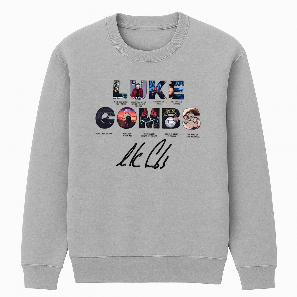 Luke Combs Unisex Cotton Creneck Sweatshirt