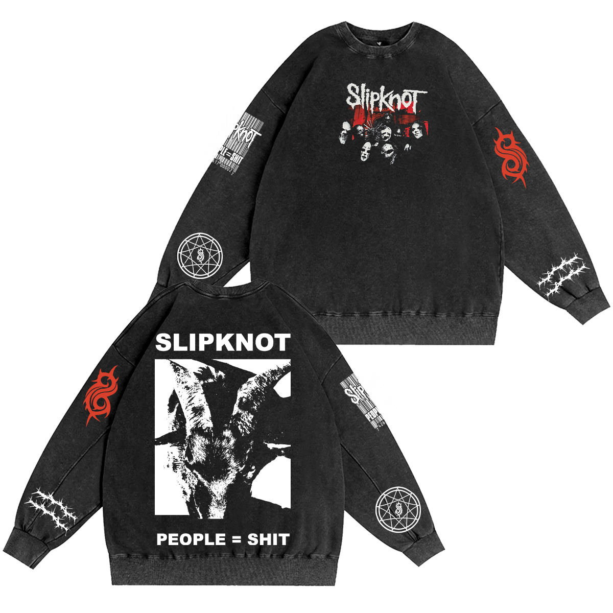 Slipknot Unisex Washed Crewneck Sweatshirt