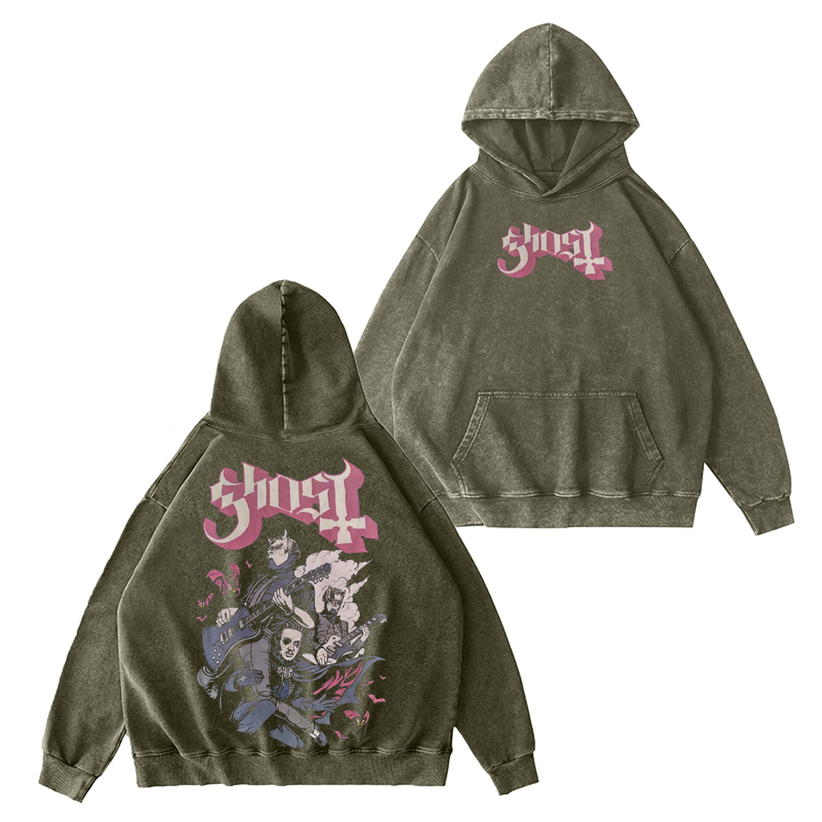 Ghost Unisex Washed Hoodie