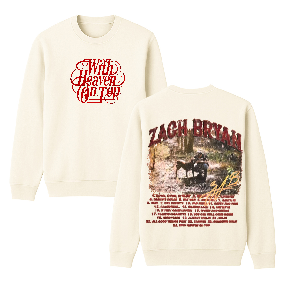 Zach Bryan Cotton Unisex Crewneck Sweatshirt