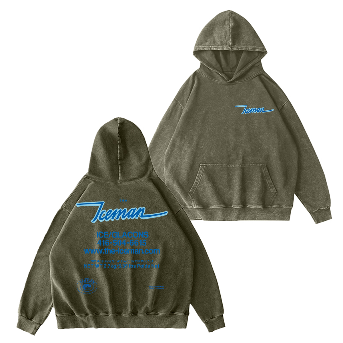 Iceman Washed Unisex Hoodie