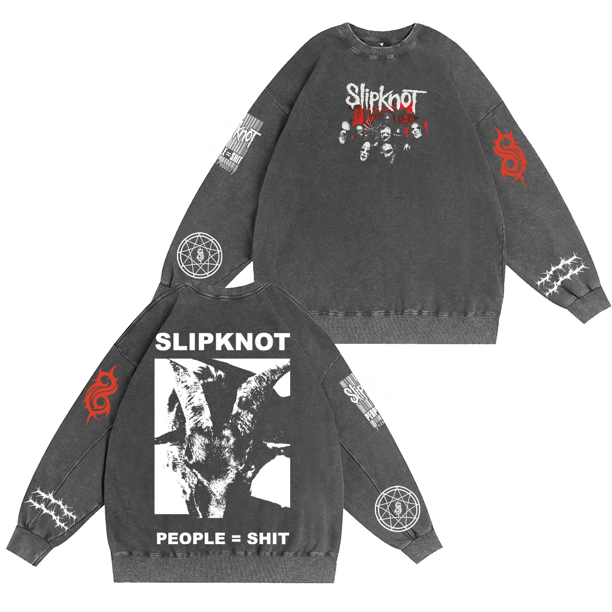 Slipknot Unisex Washed Crewneck Sweatshirt