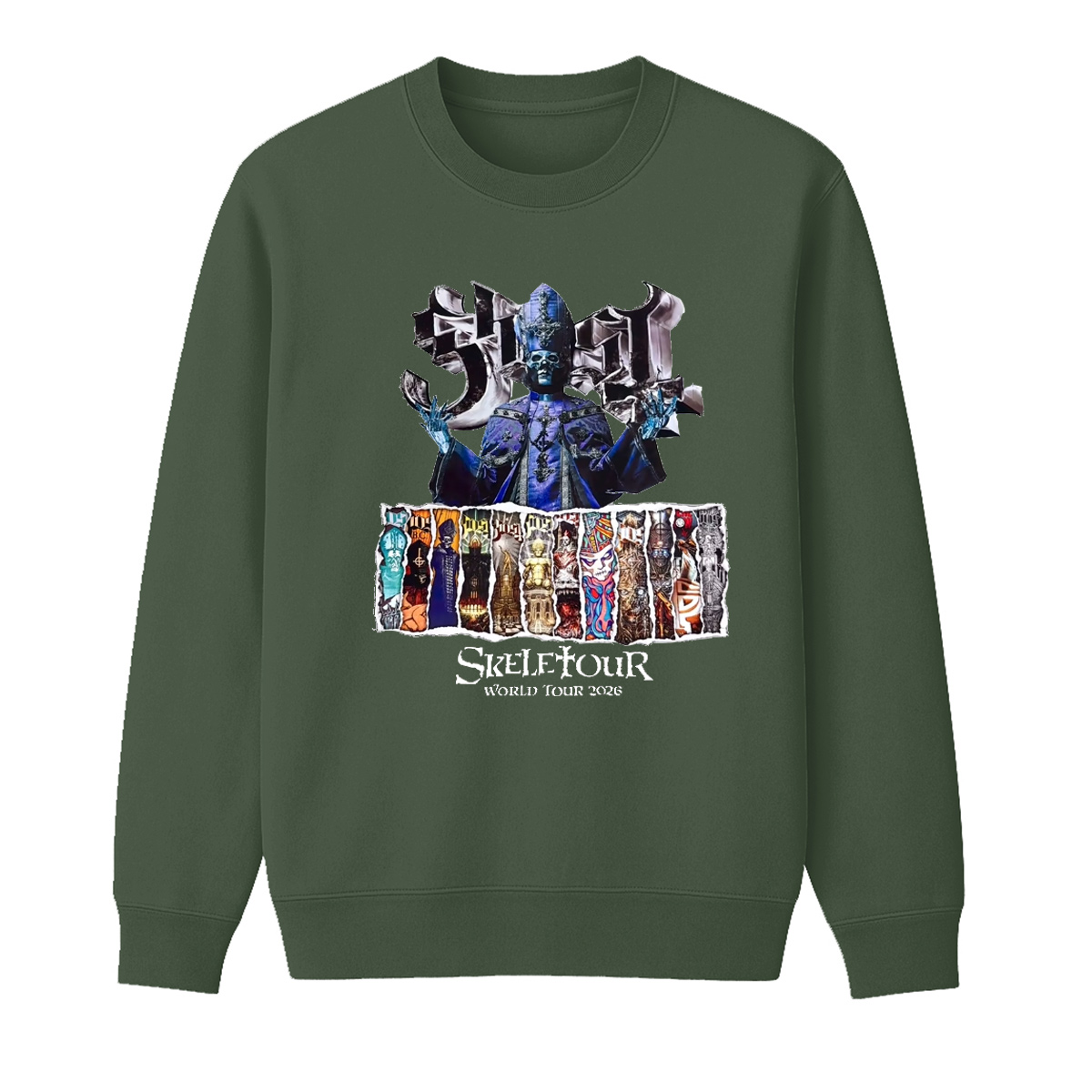 Ghost Skeletour World Tour 2026 Unisex Cotton Creneck Sweatshirt