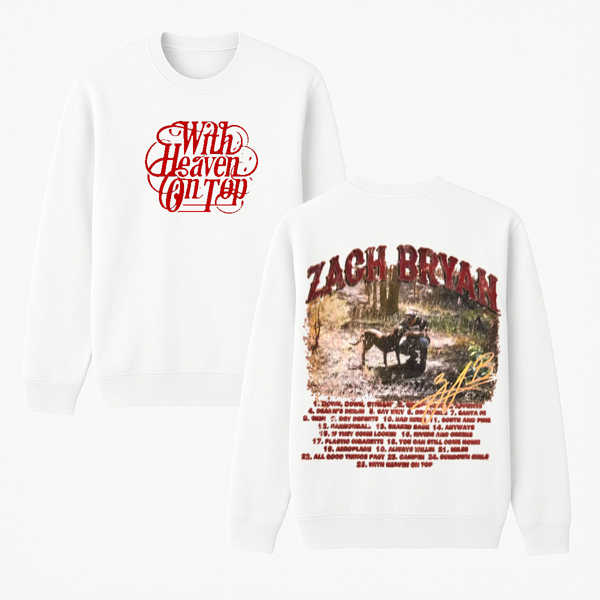 Zach Bryan Cotton Unisex Crewneck Sweatshirt