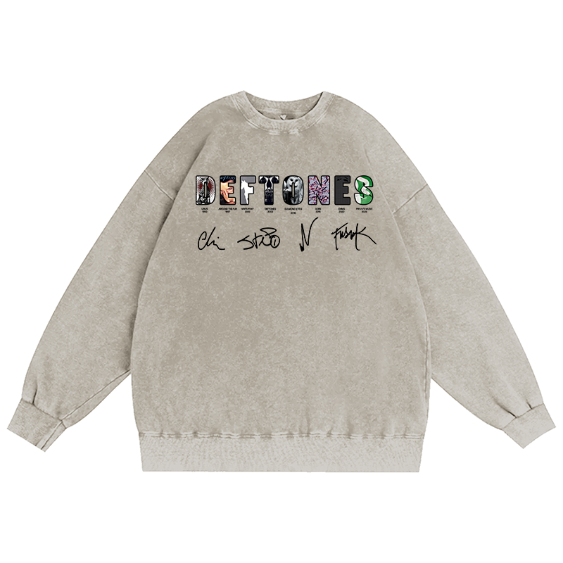 Deftones Unisex Washed Crewneck Sweatshirt