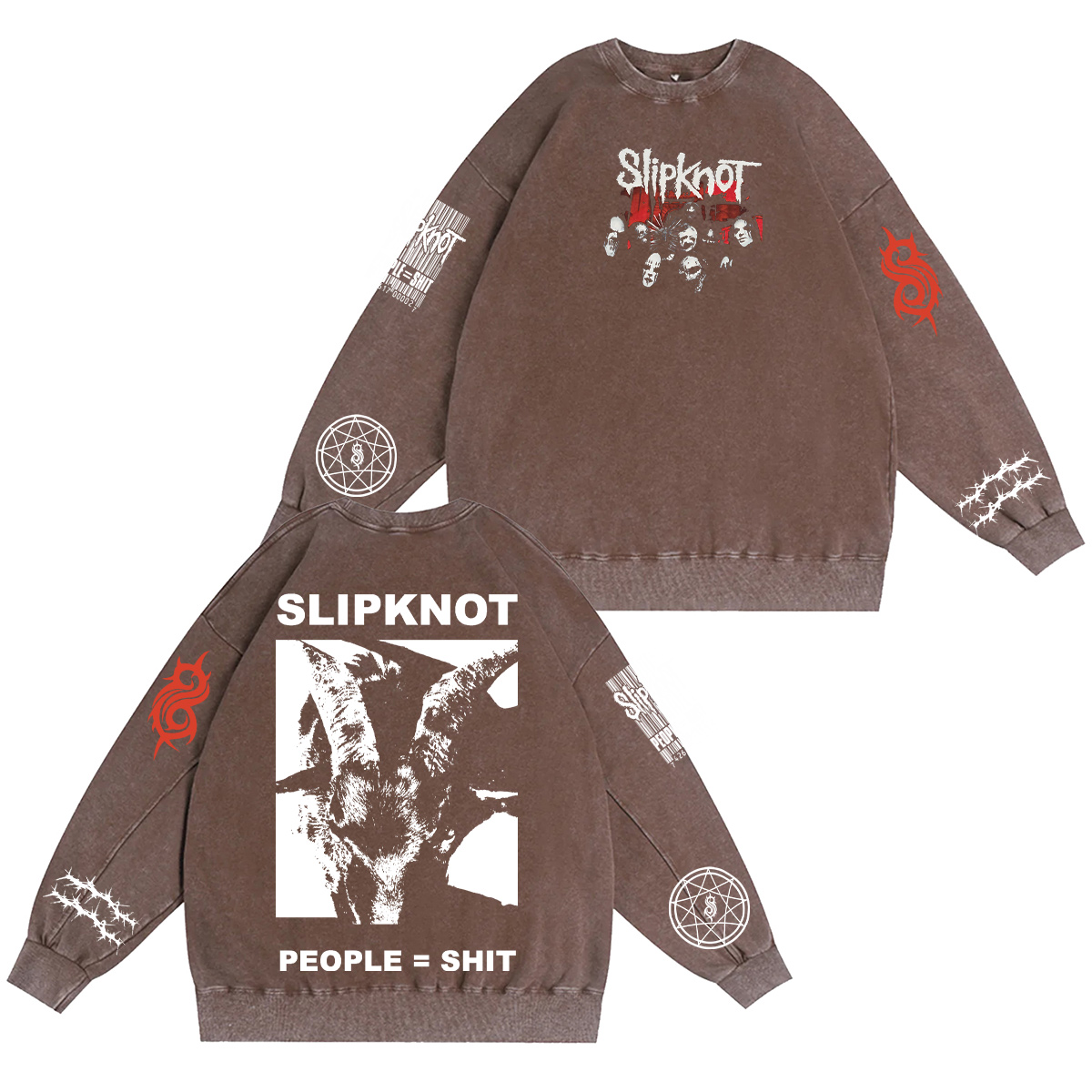 Slipknot Unisex Washed Crewneck Sweatshirt