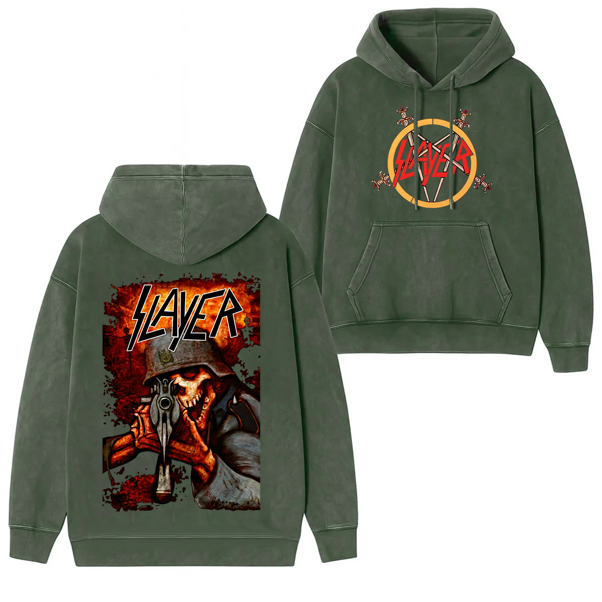 Slayer Fan Washed Unisex Hoodie