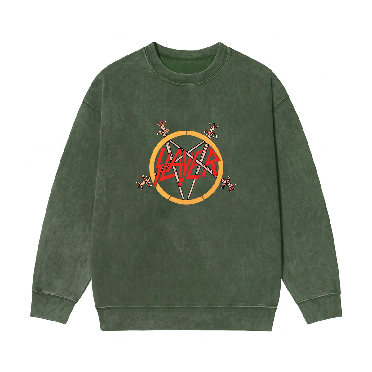 Slayer Fan Washed Unisex Crewneck Sweatshirt