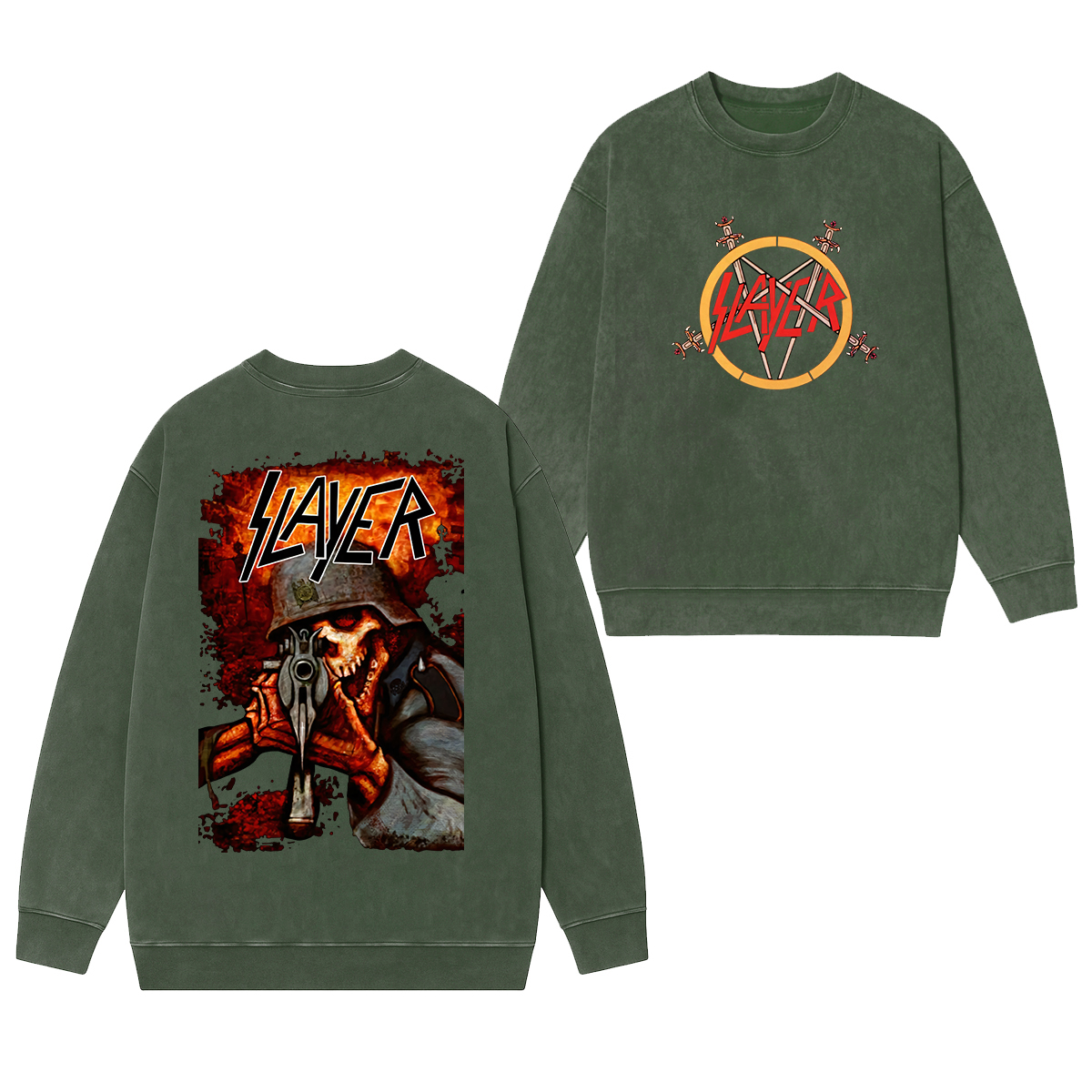 Slayer Fan Washed Unisex Crewneck Sweatshirt
