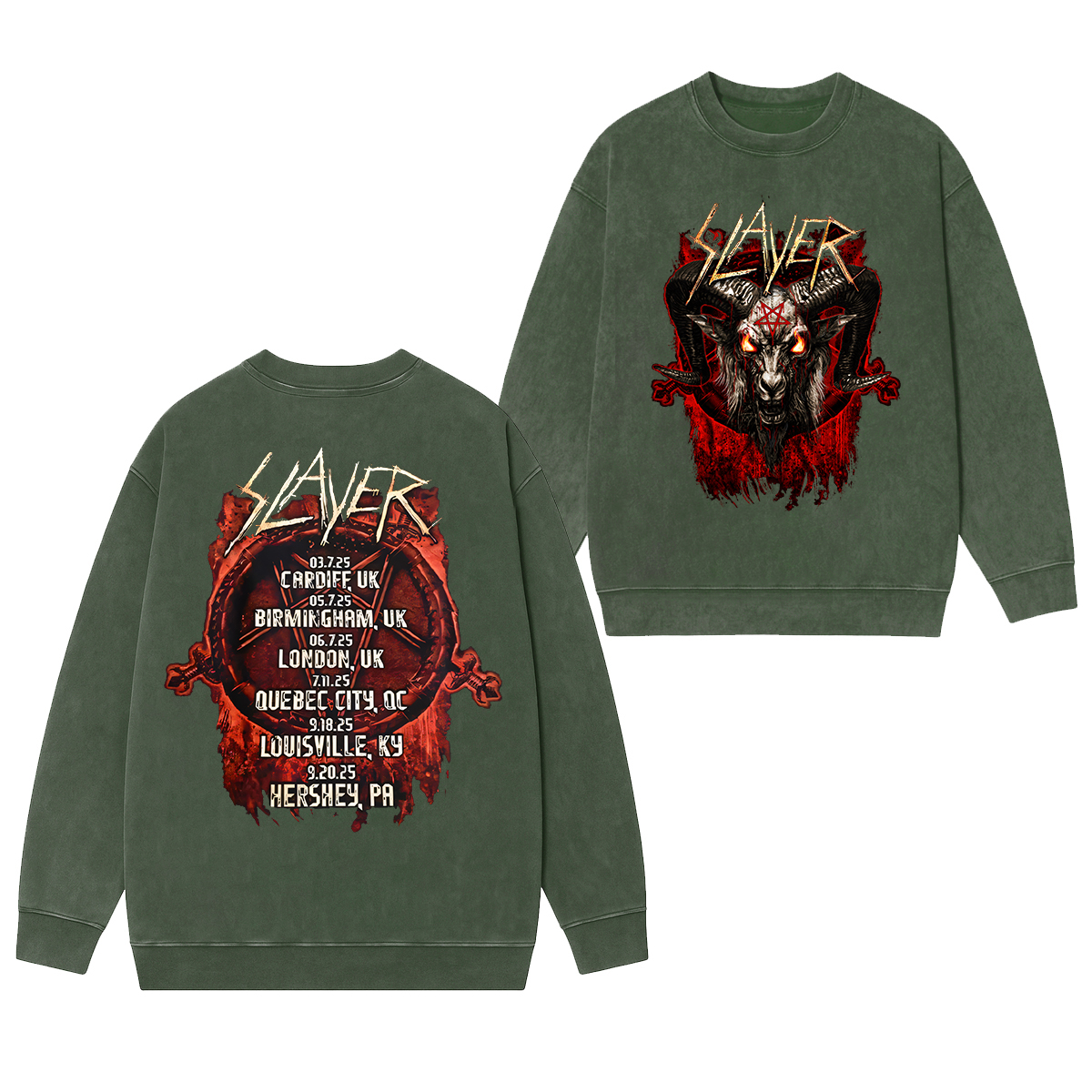 Slayer Washed Unisex Crewneck Sweatshirt