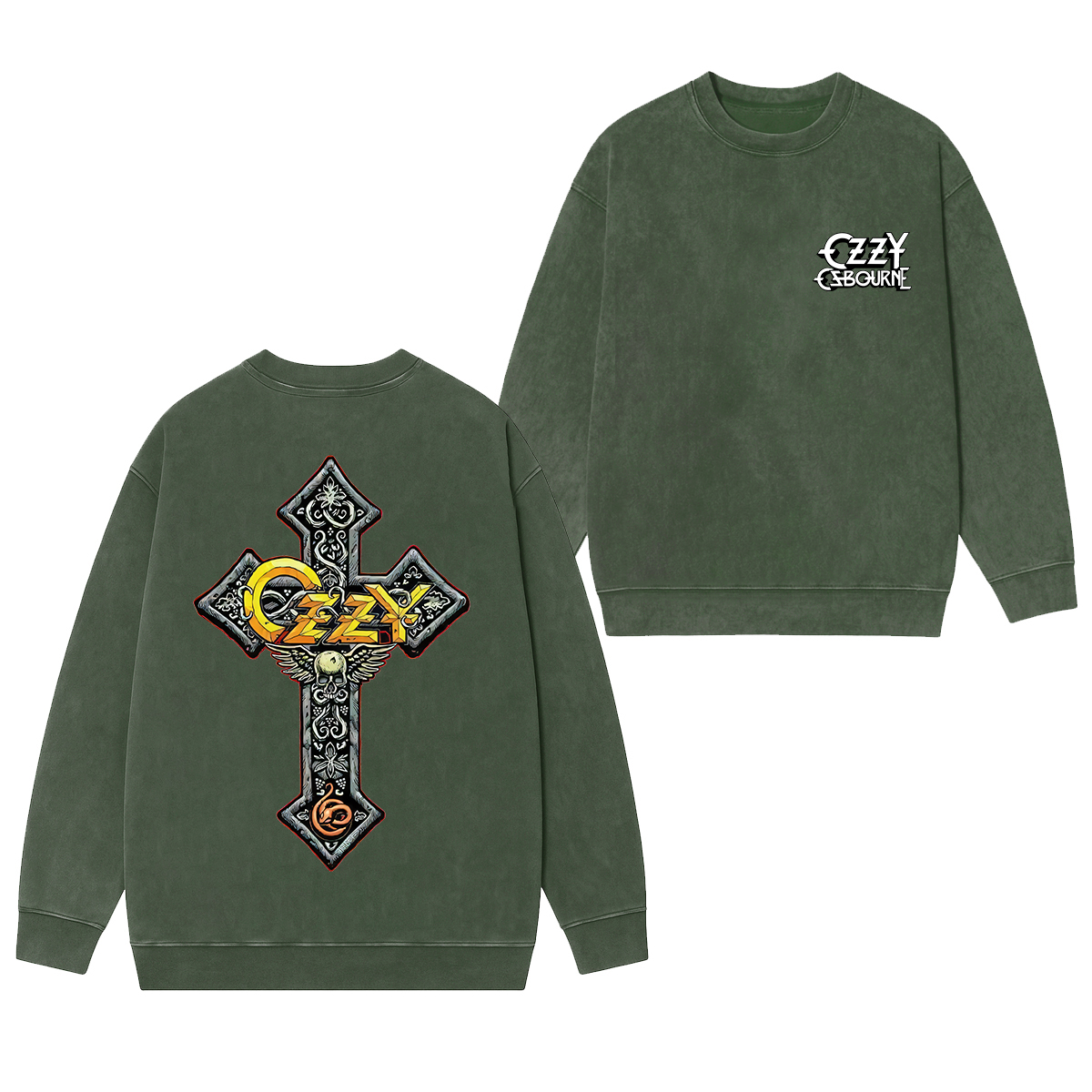 Vintage Ozzy Osbourne Rock and Roll Washed Unisex Crewneck Sweatshirt