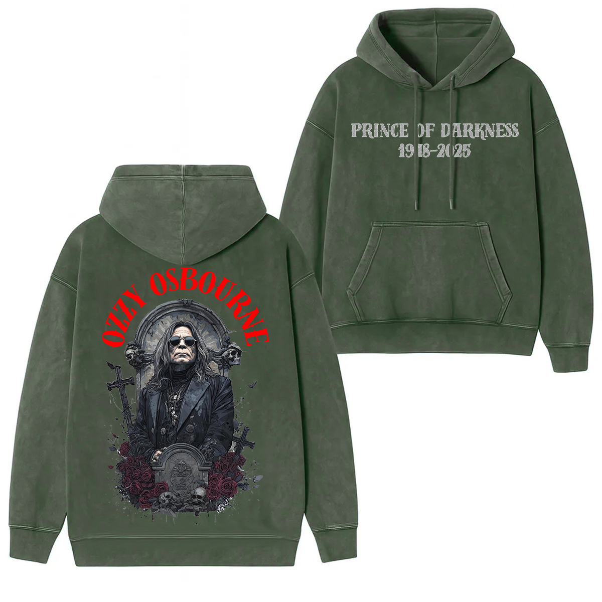 Ozzy Osbourne Memorial Unisex Washed Hoodie
