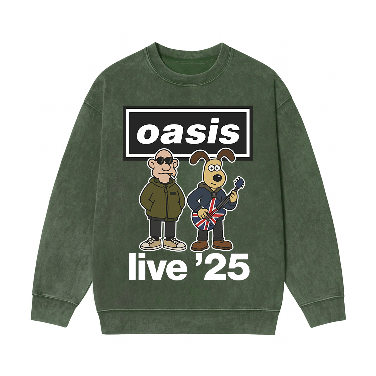Oasis band  Washed Unisex Crewneck Sweatshirt