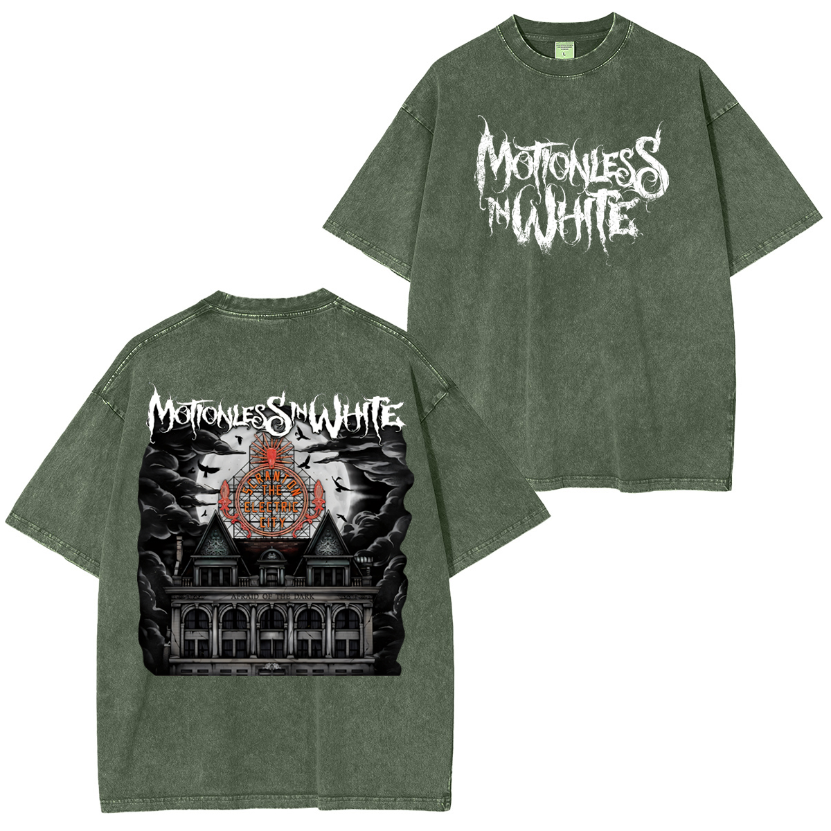 Motionless In White - Afraid Of The Dark - Rock Band  Washed Unisex T-Shirt
