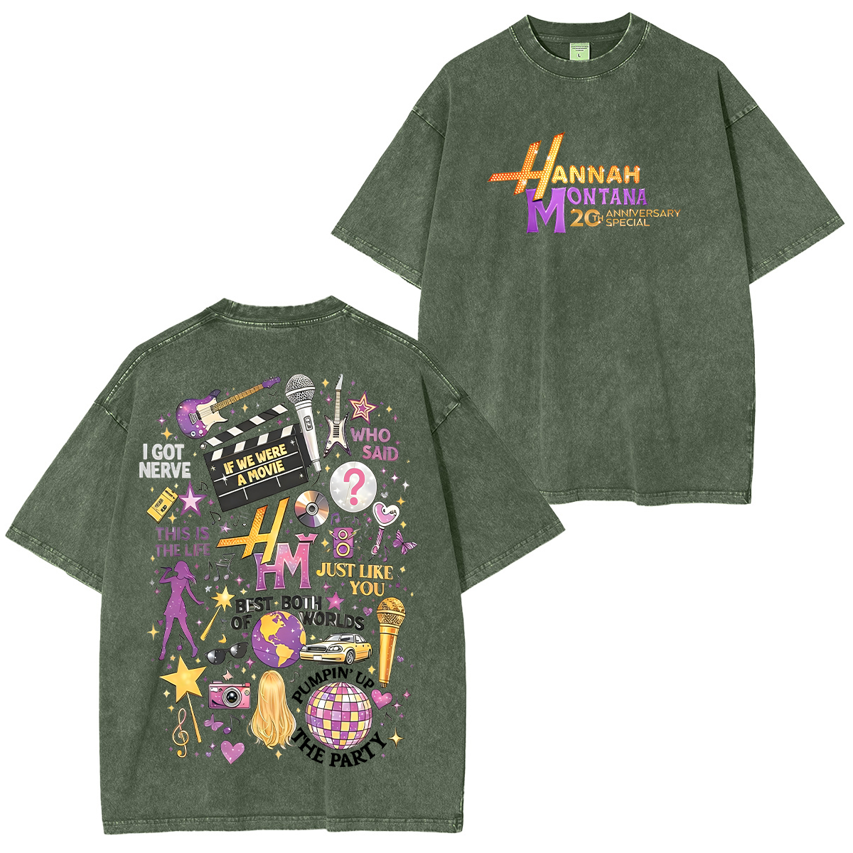 Hannah Montana 20 Years Washed Unisex T-Shirt