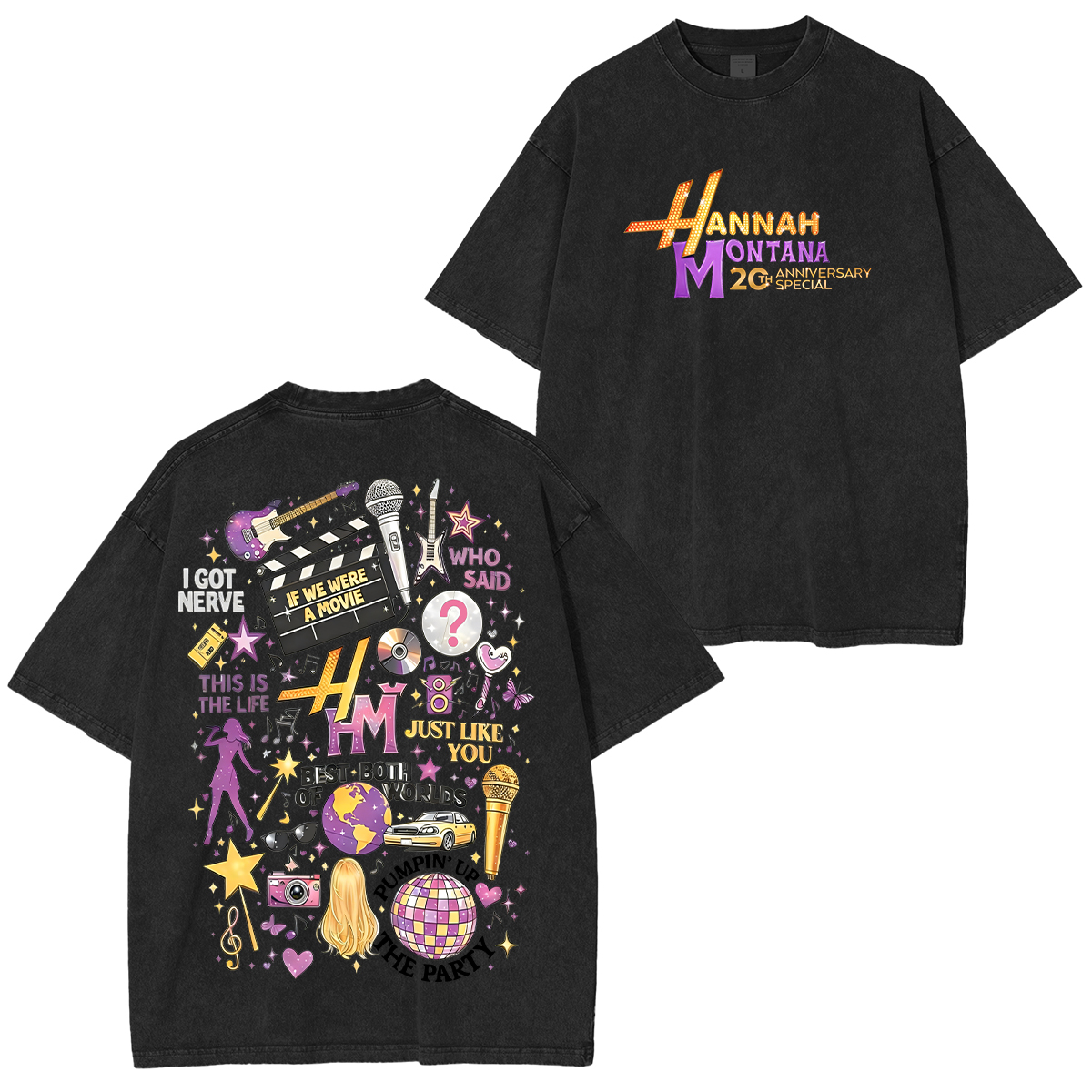 Hannah Montana 20 Years Washed Unisex T-Shirt