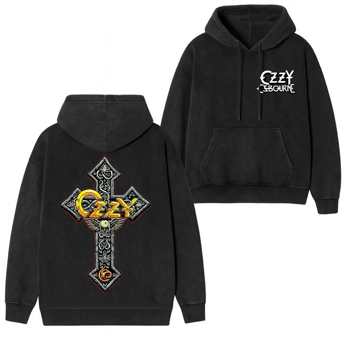 Vintage Ozzy Osbourne Rock and Roll Washed Unisex Hoodie