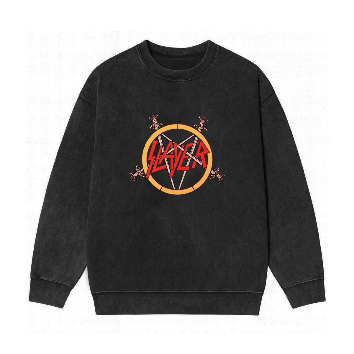 Slayer Fan Washed Unisex Crewneck Sweatshirt