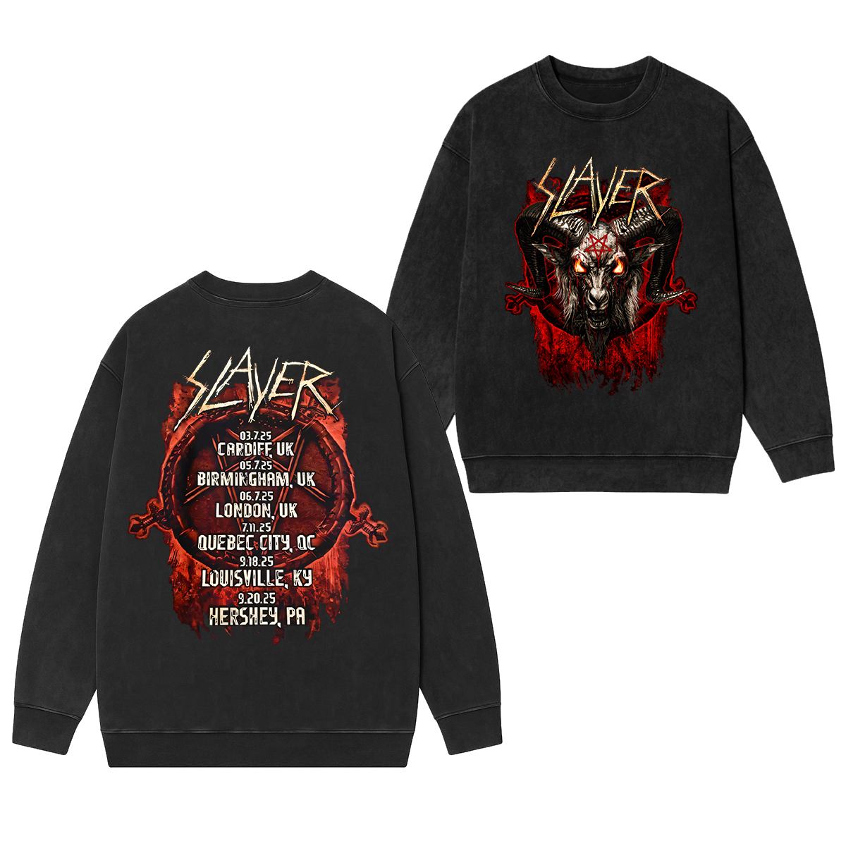 Slayer Washed Unisex Crewneck Sweatshirt