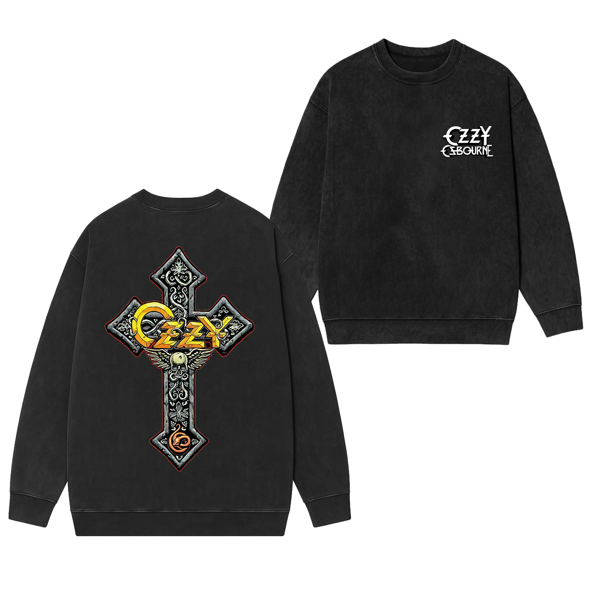 Vintage Ozzy Osbourne Rock and Roll Washed Unisex Crewneck Sweatshirt