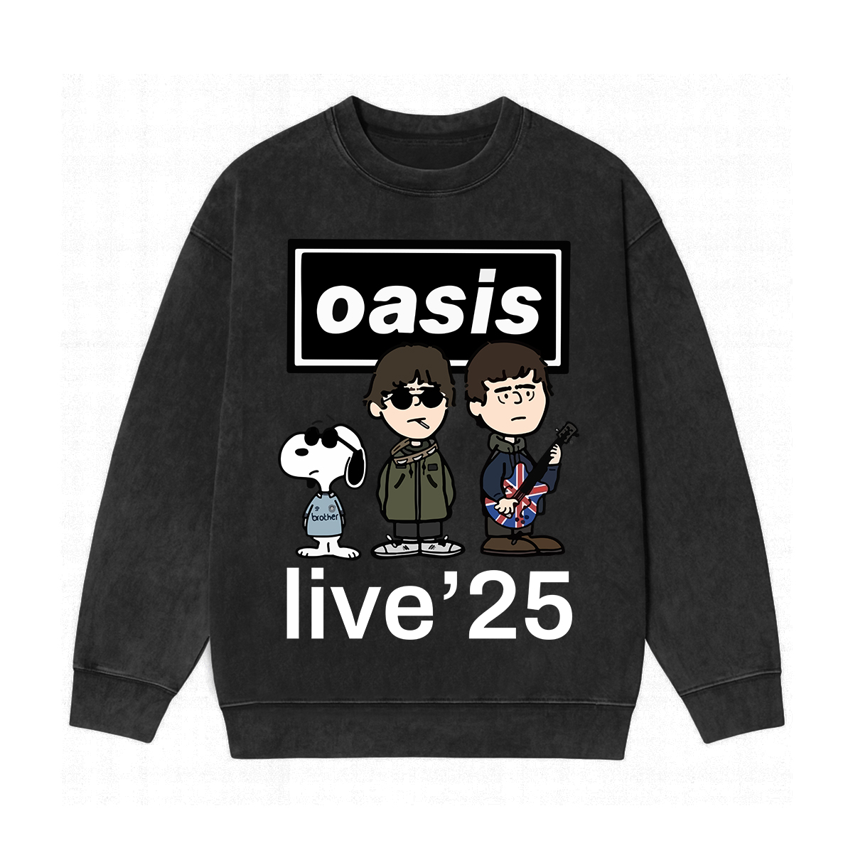 OASIS X SNOOPY Live 25 Washed Unisex Crewneck Sweatshirt